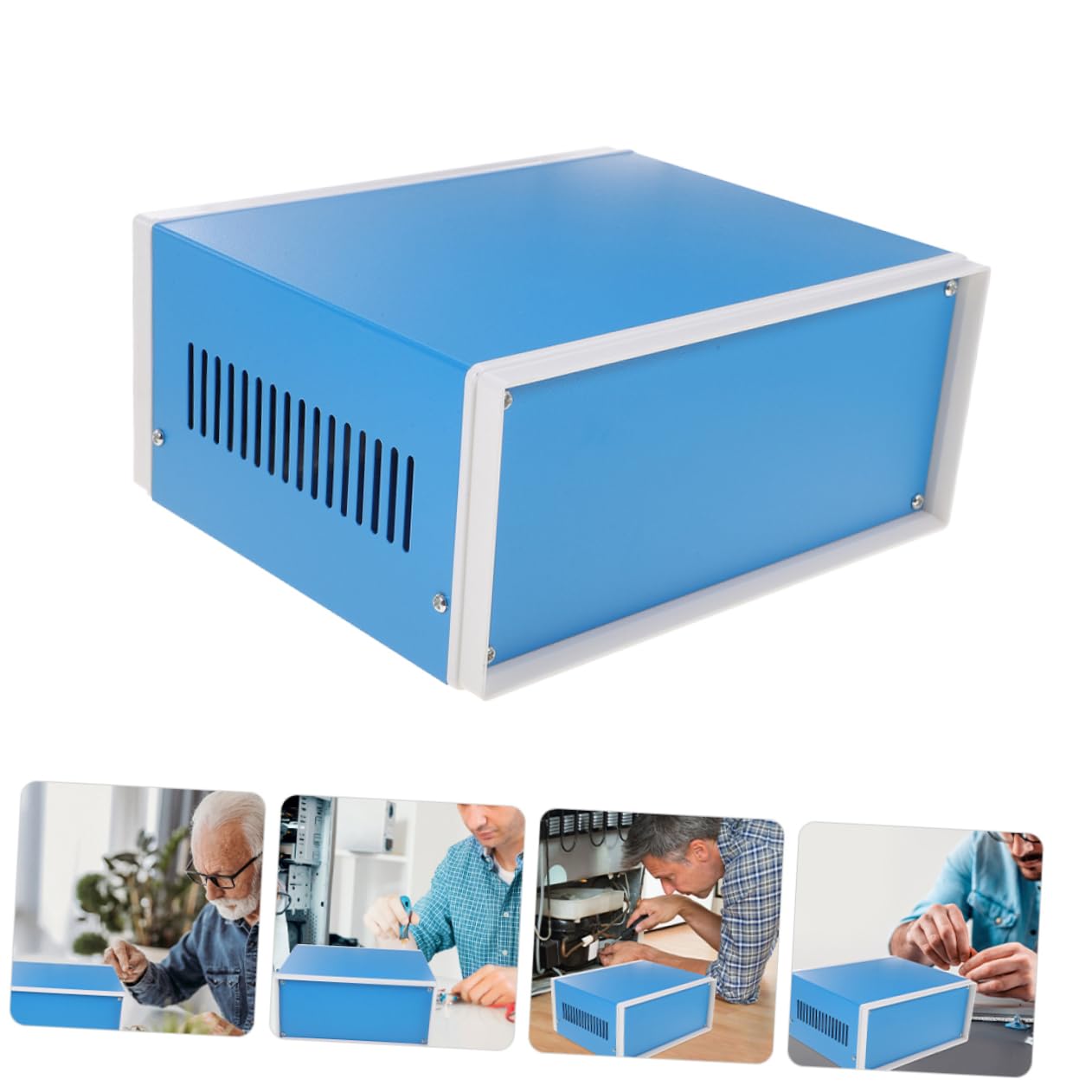 DOITOOL Boîtier Métallique Boîtes de Jonction Bleues pour Projets Électroniques Facile à Poser et Soulever Protection en Direct Adaptées aux Petits Terminaux et Stations de Métro