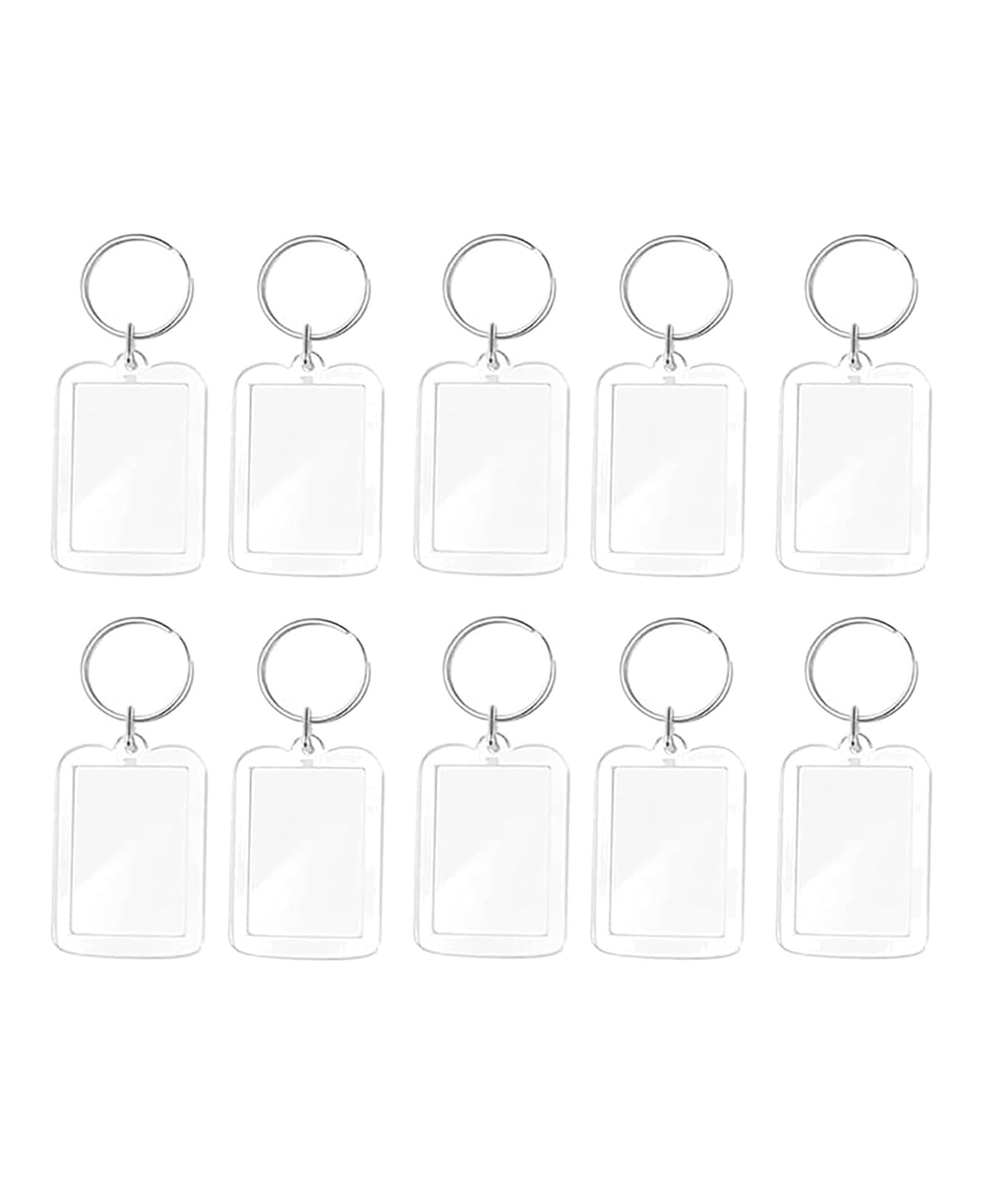 10Pcs Photo Keychain, 25x37mm Acrylic Photo Keychain with Rectangle Frames, Clear Photocard Holder Keychain for DIY Souvenirs and Gifts, Multipurpose Keychain for Women and Men-image-16