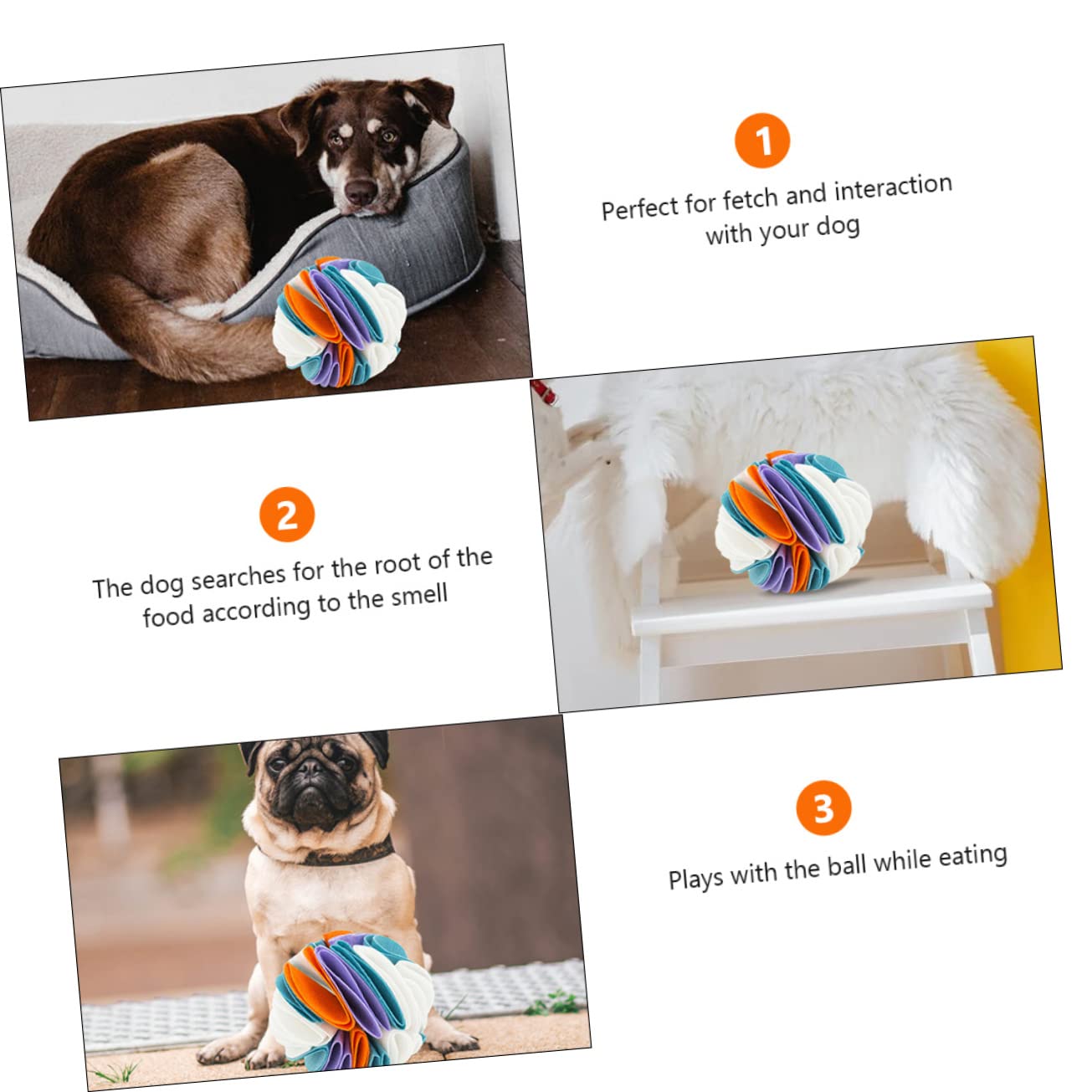 POPETPOP Bola Olfativa para Mascotas Juguete De Alimentación Lenta Pelota De Fieltro para Perros Stimulador De Masticación para Entrenamiento Casa