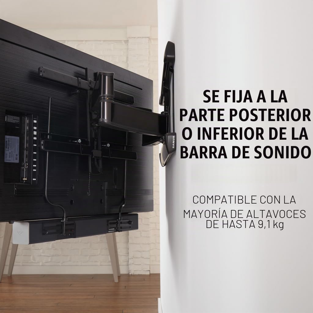 Sanus SASB1-B1 - Soporte de pared para barra de sonido para televisores de pulgadas, color negro