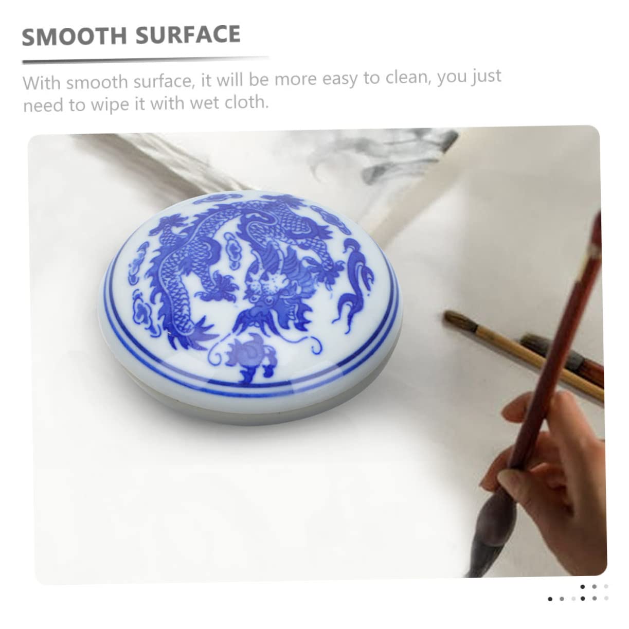 jojofuny Tampone di Inchiostro Ceramico Rosso 4 Pezzi, Superficie Liscia e Riutilizzabile, per Calligrafia, Pittura e Timbri Stile Cinese