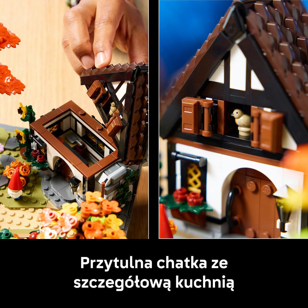 LEGO Icons Jesienny ogród z chatką 11372 | Rustykalna dekoracja do domu, kreatywne hobby, prezent dla dorosłych, zestaw klocków dla kobiet i mężczyzn, 1102 elementy