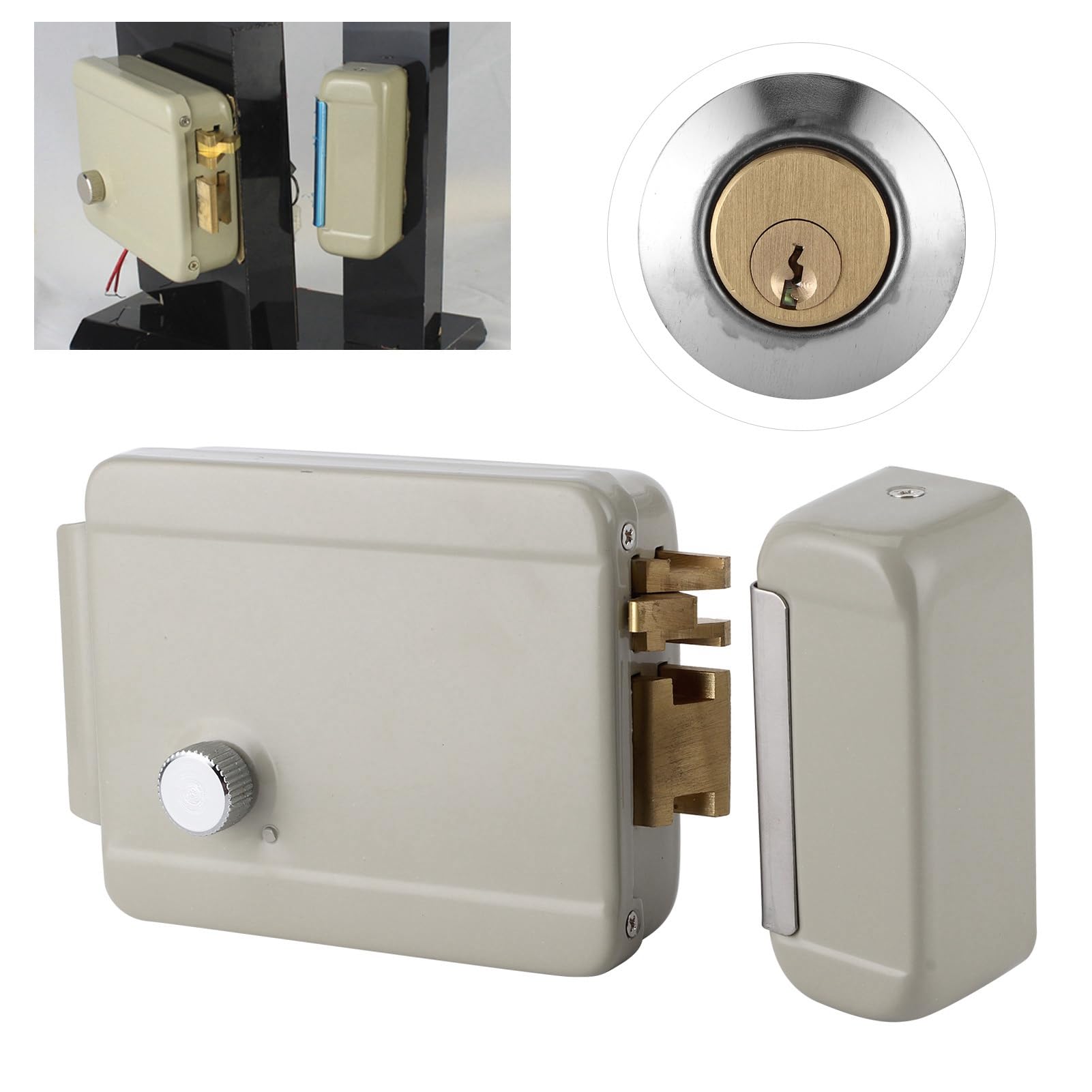9–12 V elektrisches Türschließblech, elektromagnetisches Türschloss für Zutrittskontrolle, hochsicheres, eisenpulverbeschichtetes Schließblech mit Schnellentriegelung, für Eisen-