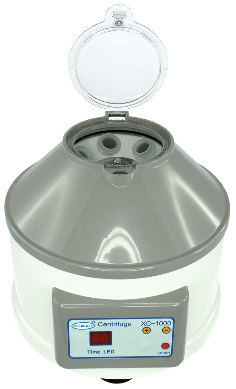 Premiere XC-1000 Benchtop Centrifuge with lid open, revealing the rotor