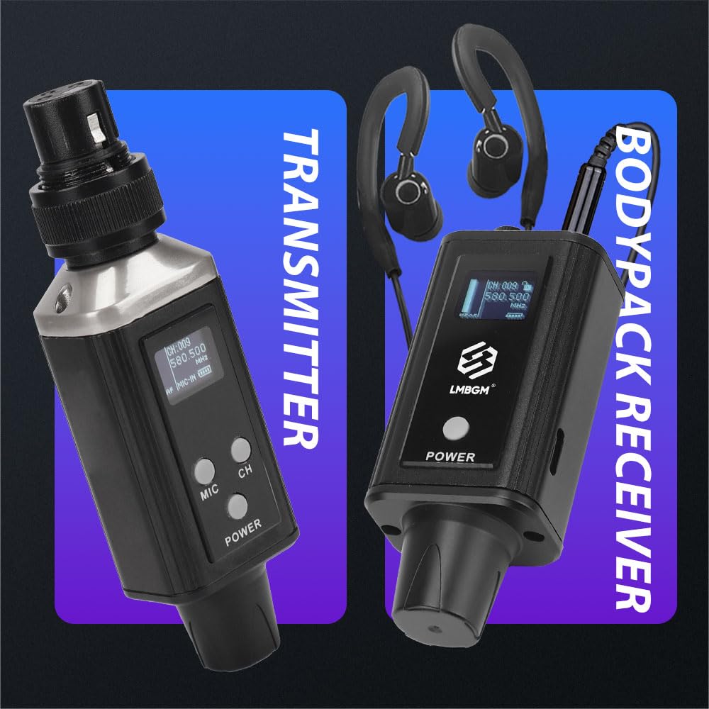 A9 UHF Wireless in Ear Monitor System Transmitter and Beltpack Receiver for Studio, Band Rehearsal and Live Performance (A9-1)