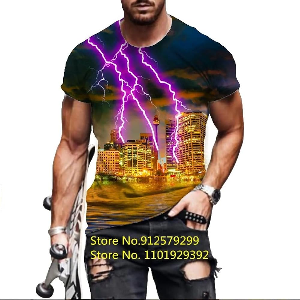 Camiseta Estampada en 3D Moda Informal Harajuku Estilo Callejero Manga Corta Camiseta Para - Imagen 1 de 2