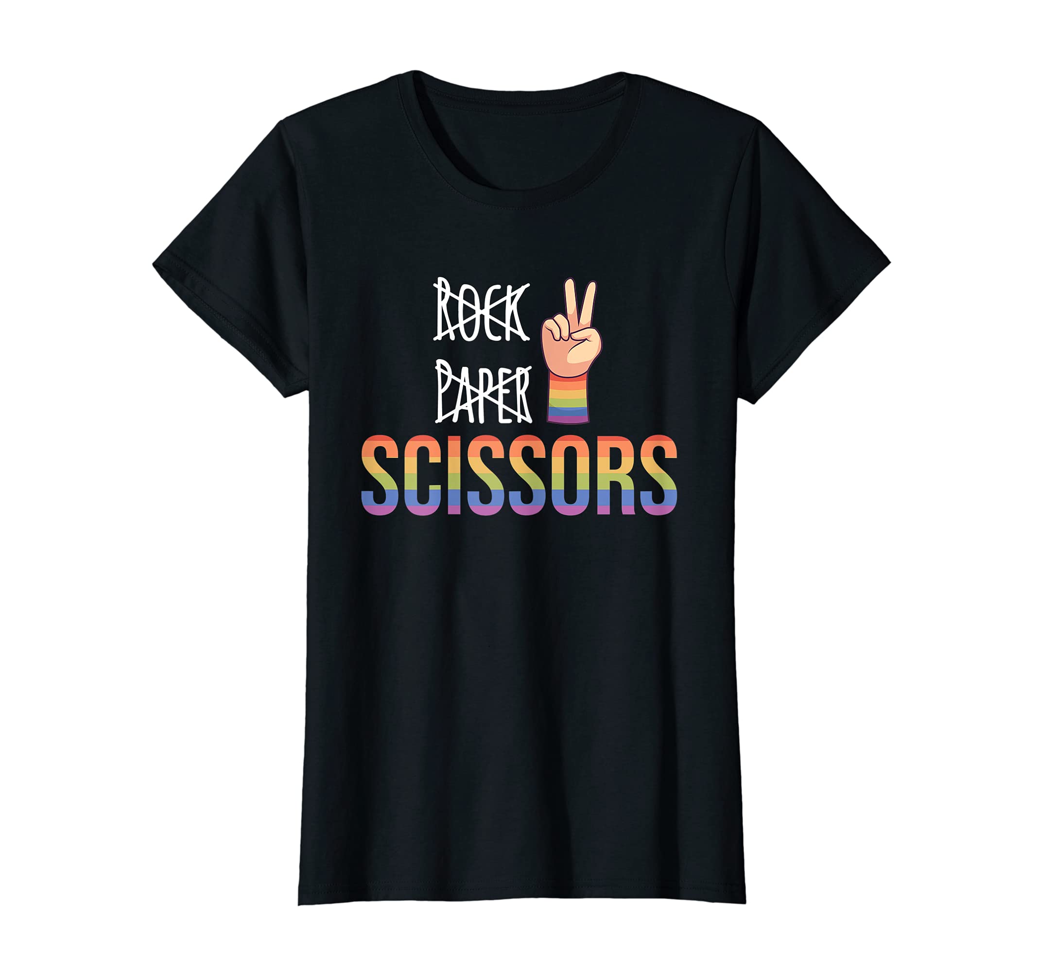 Rock Paper Scissors Lesbian Gay Pride Month T-ShirtOEKO-TEX STANDARD 100