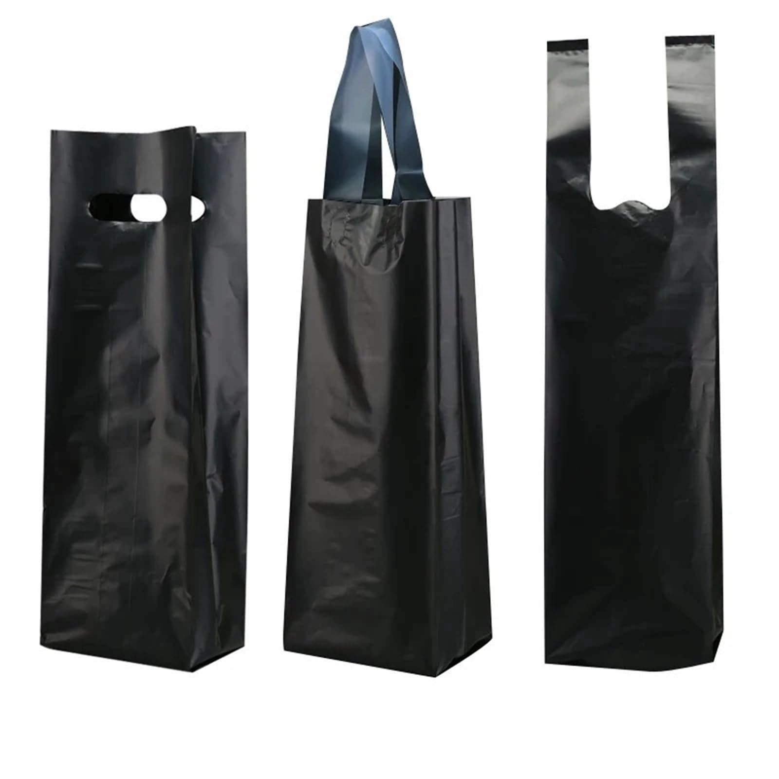Weinbeutel Golden Plastic Wine Tote Bag for Champagne | Hochzeit, Geburtstag, Familienfeier, Verpackung, Handbeutel(18x10x35cm,50pcs)