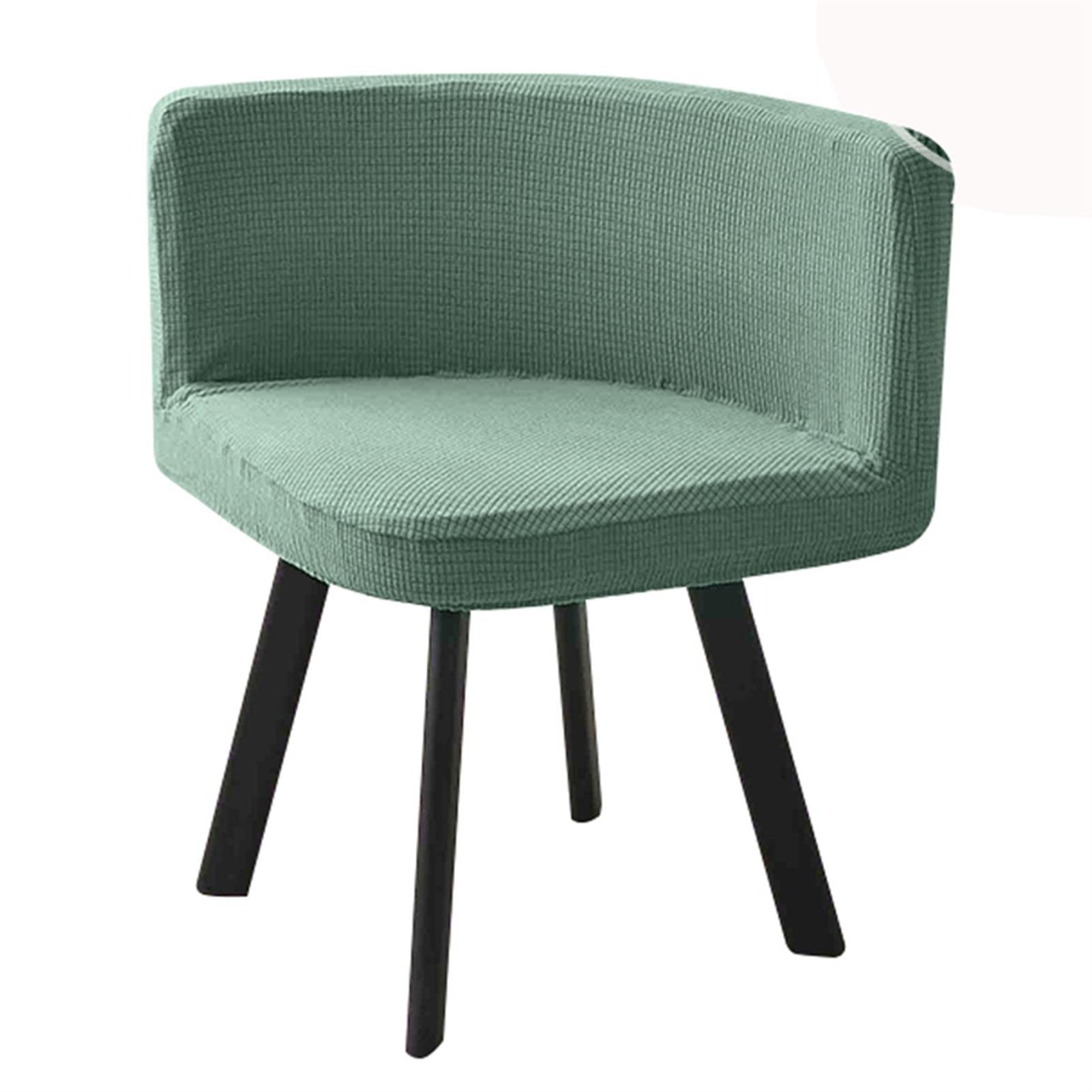XGANGM Curved Dining Room Chair Slipcovers Cover with Semicircle Back Stretch Office Chair Cover Set of 1/2/4 Living Room Accent Triangle Chair Protector Desk Chair Slipcover,green C,4PCS