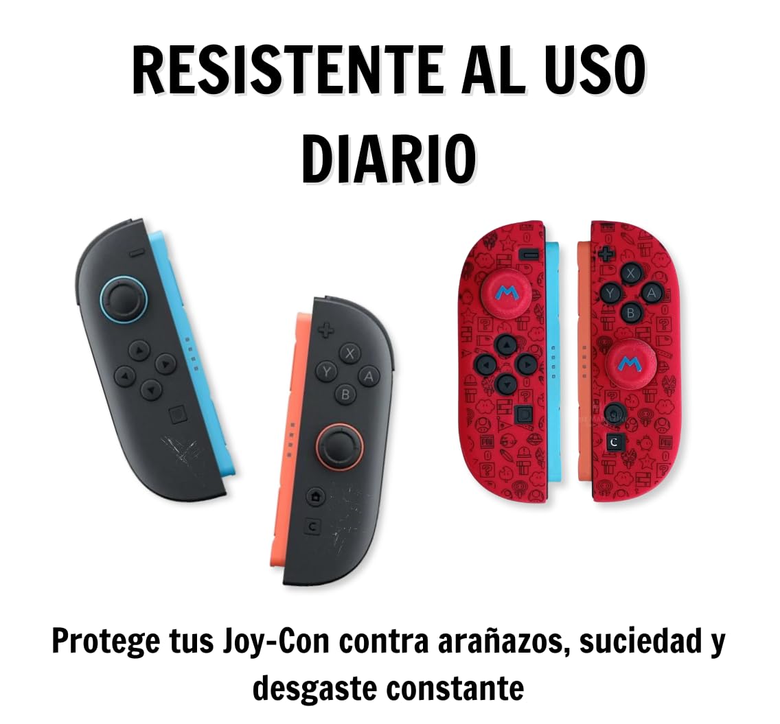 MME Funda de Silicona para Joy-con Switch 2, Antideslizante y Suave al Tacto, Protección para Mandos contra Desgaste y arañazos, Accesorios Switch 2 (Mario Rojo) — view 7