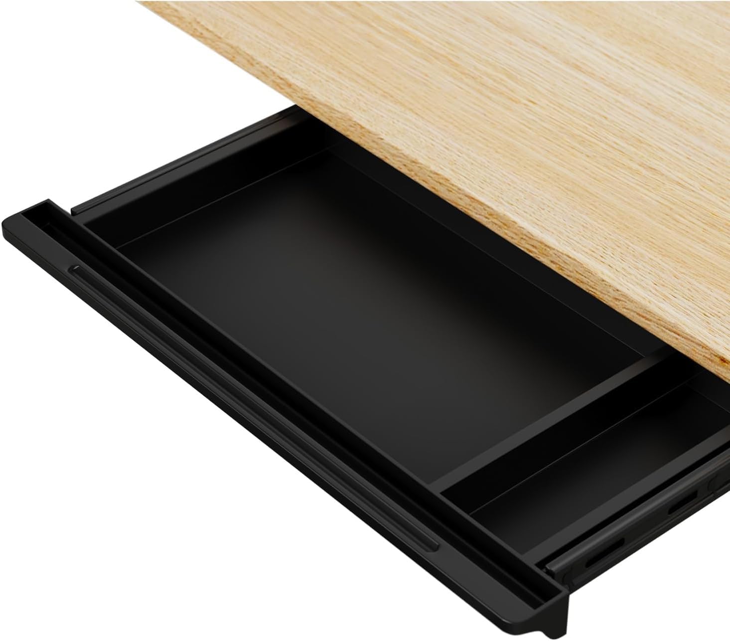 Under Desk Mounted Sliding Drawer to pull out, Attachable Desk Pencil Drawer Ball-Bearing Slides (Black)