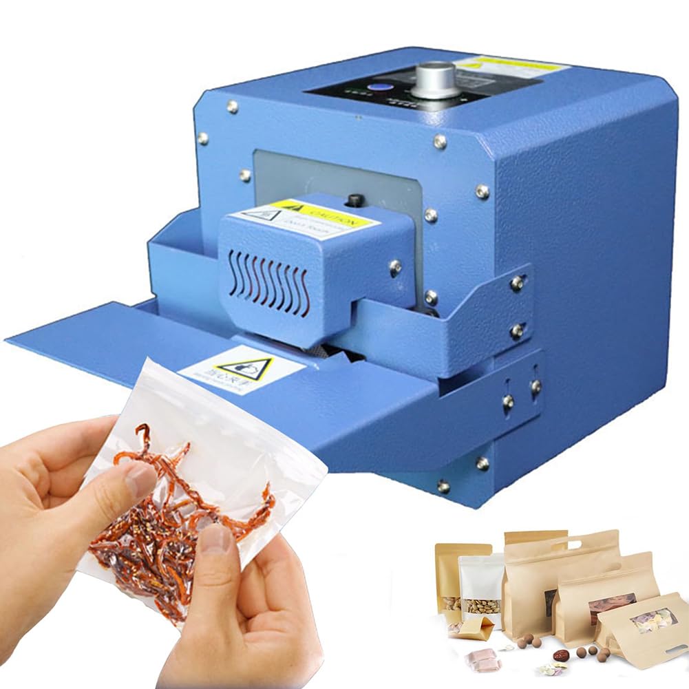 IUokLU Continuous Sealing Machine, 300W Automatic Plastic Bag Heat Sealing Machine, 5M/Min Continuous Band Sealer Industrial Sealing Machine