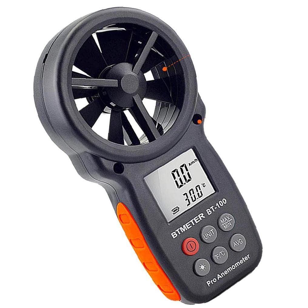 Amazon.co.jp: デジタル 風速計 ハンドヘルド 風 スピード メーター BT-100 風 スピード 温度 風 チル バックライト ...