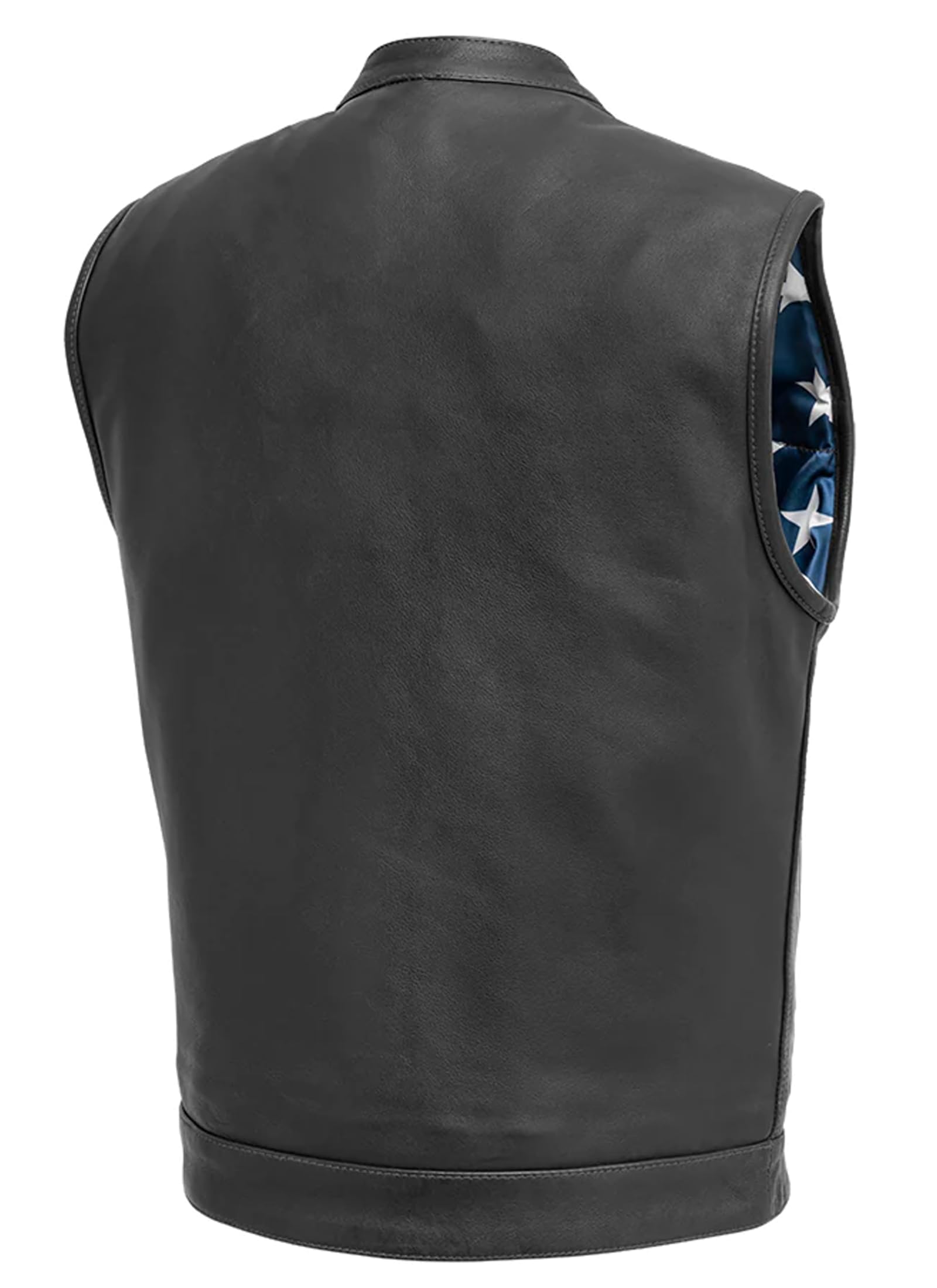 First Mfg Co - Born Free - Men's Motorcycle Biker Riding Black Leather Vest - Extra Large - Conceal Carry Pockets