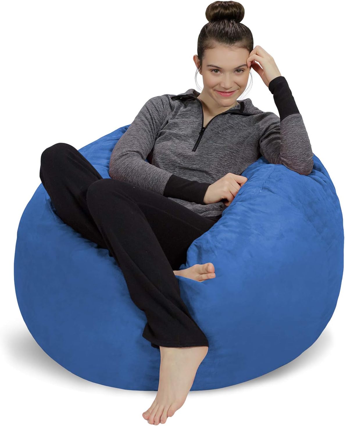 Sofa Sack - Plush, Ultra Soft Bean Bag Chair - Memory Foam Bean Bag Chair with Microsuede Cover - Stuffed Foam Filled Furniture and Accessories for Dorm Room - Royal Blue 3' (AMZBB-3SK-CS13)