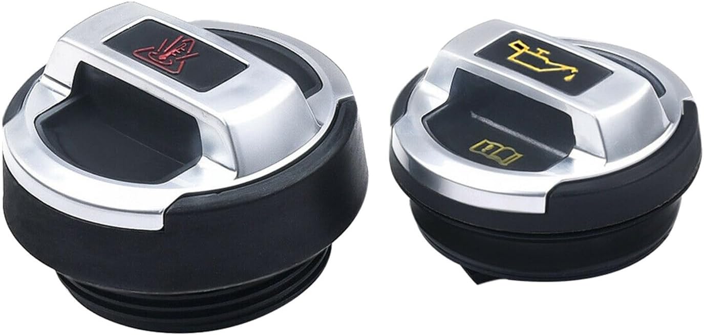 Radiator Cap 2Pcs Car Coolant Oil Expansion Tank Cap Cover Scirocco Fit for Passat Cc Replacement