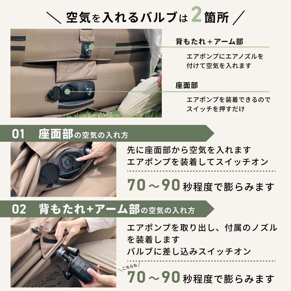 Amazon.co.jp: WAQ AIR SOFA+専用グランドシートセット ダブル ワック
