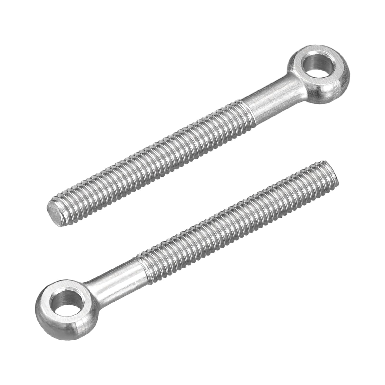 sourcing map 4Pcs M6 x 55mm Lifting Eye Bolts, 304 Stainless Steel Machinery Shoulder Swing Bolt Lifting Ring Eyebolt for Pipeline Gate Valves, Building Steel Pipe Fasteners, Silver