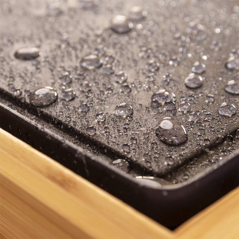 Cecotec Plancha de asar eléctrica Tasty&Grill 2000 Bamboo MixStone. 2000 W, Estructura Bambú, Termostato regulable, Superficie mixta Grill y plancha, Revestimiento RockStone, Apta lavavajillas