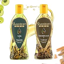 Shaastram Amla Mulethi & Vetiver Hair Oil Combo for Hair Growth, 180ml x2