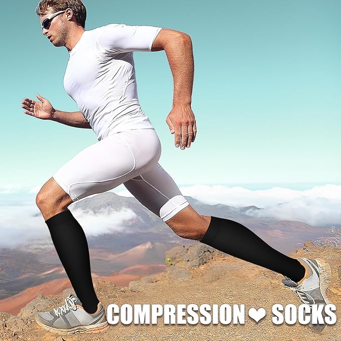 Compression Socks Women & Men Circulation (7 Pairs) Over The Calf Socks Circulation 15-25 mmHg is Best Support for Athletic Running Cycling Hiking3