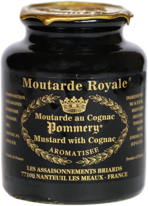 Royal Mustard Pommery Mustard with Cognac in Pottery Crock, 8.8 oz