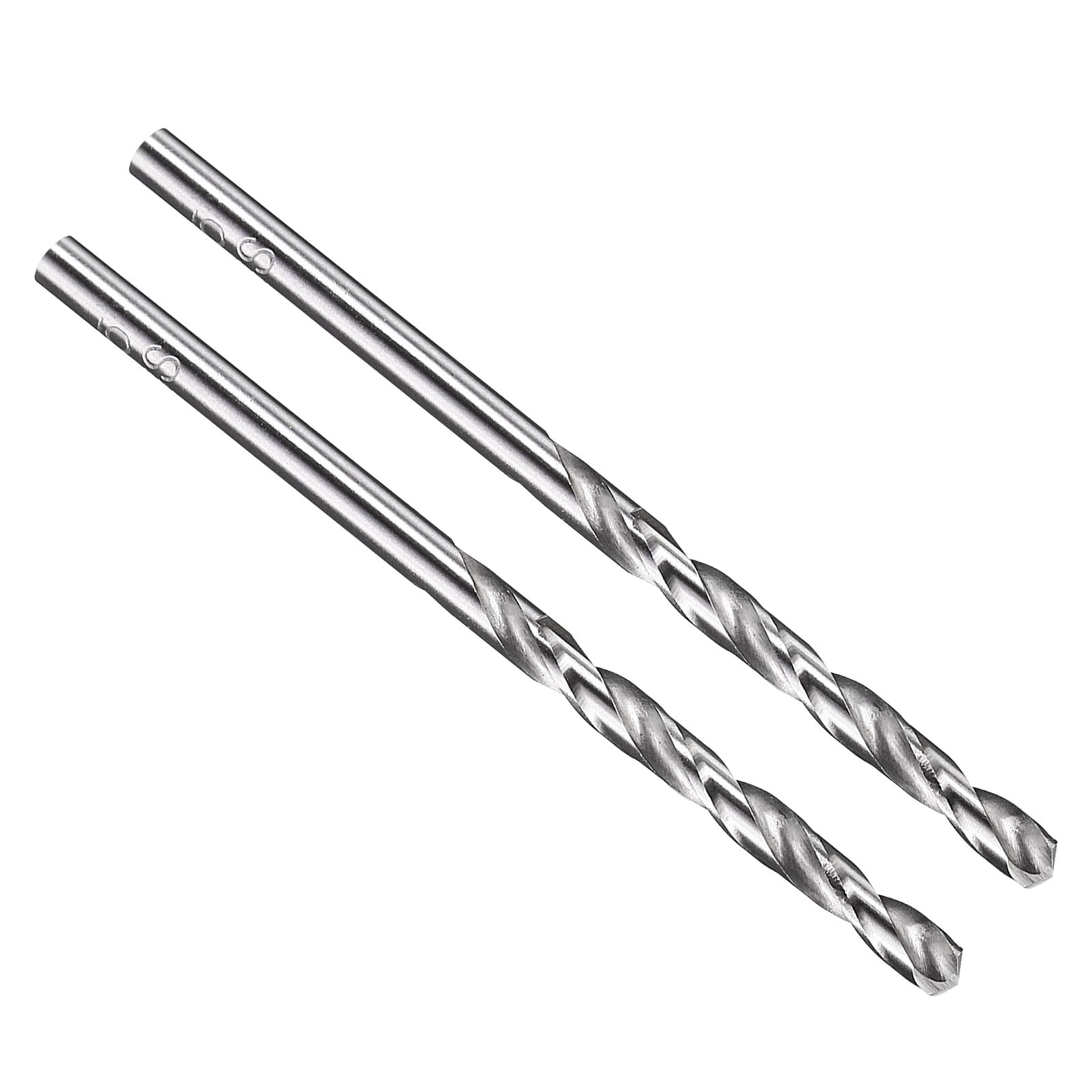 PATIKIL 3.5mm Drill Bit, Jobber Straight Shank M2 High-Speed Steel 135° Uncoated Bright for Stainless Steel Medium Hard Metal - 2 Pack