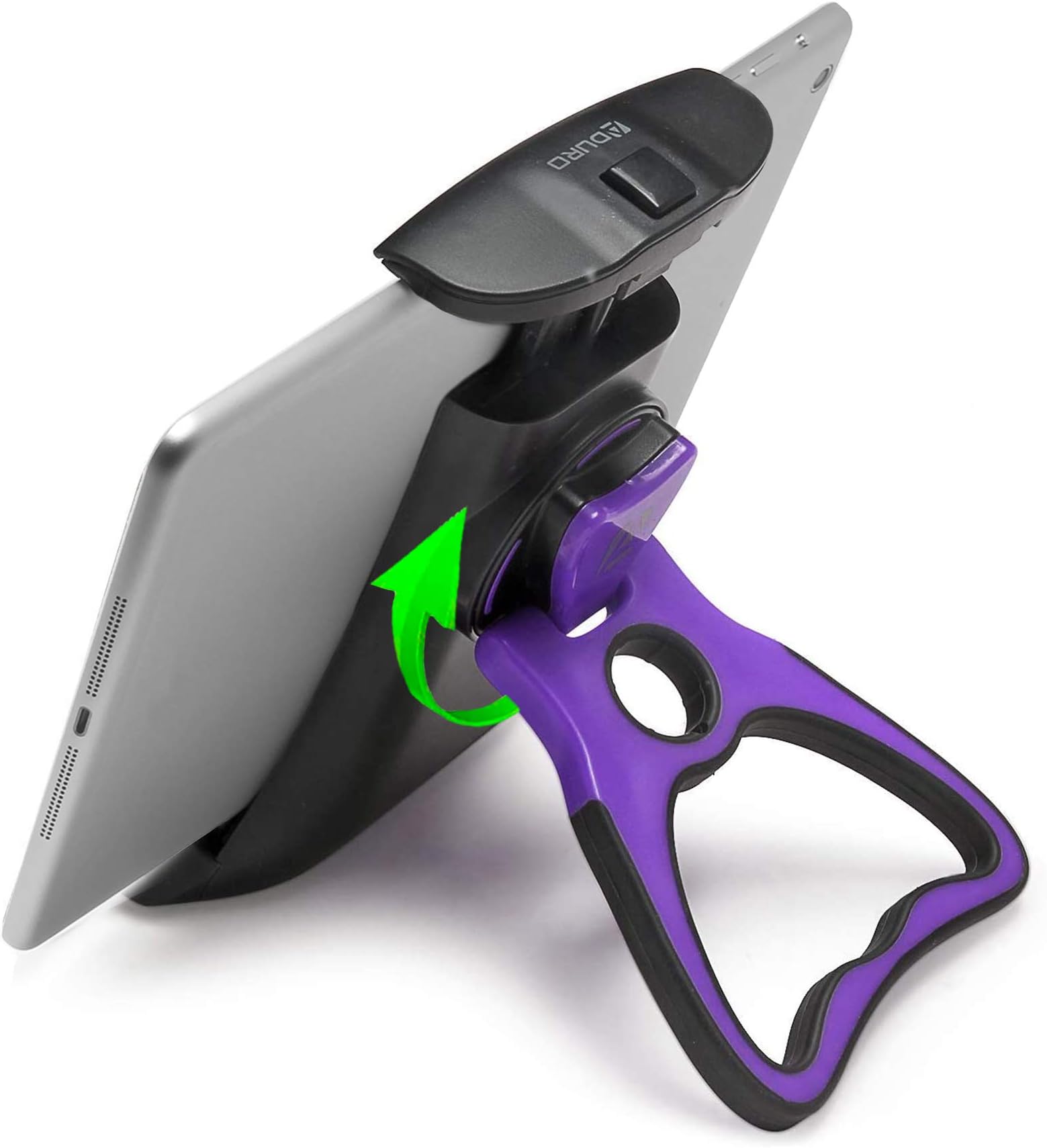 Aduro U-Grip Tablet Stand Holder Adjustable Multi-Angle Universal Desk Mount Compatible with iPad and All Tablets (Black/Purple)
