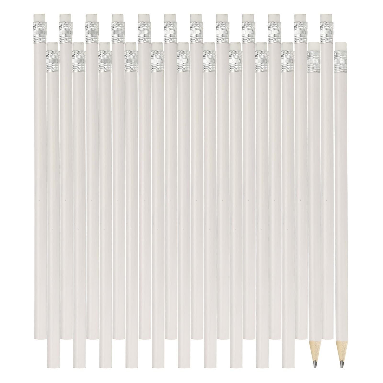 PATIKIL Round Wooden Pencils Bulk, 24 Pack HB Graphite Pencils with Eraser for Office Supplies, Engineering Marking Writing Art Drawing Supplies, Blue