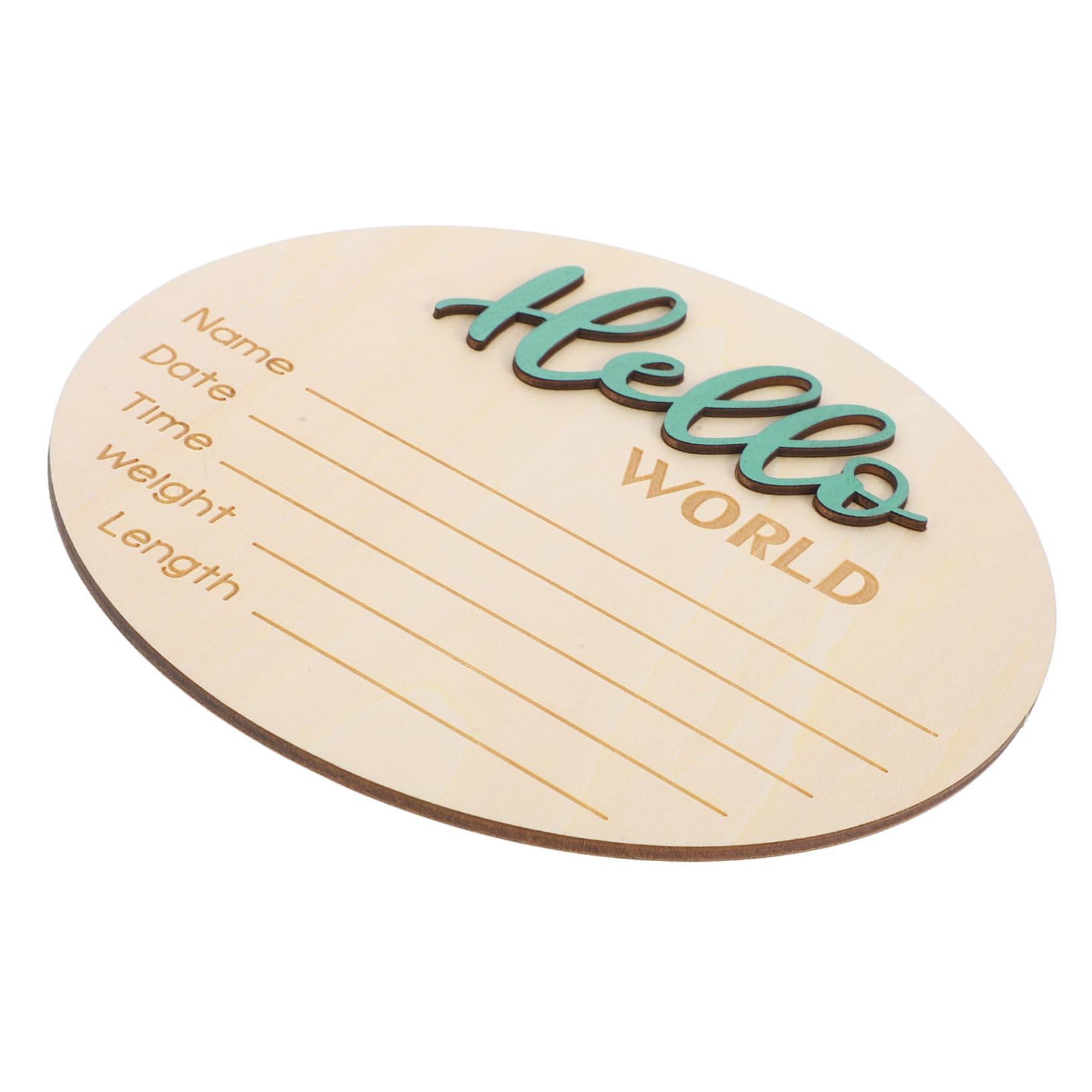 ibasenice Wooden Baby Birth Announcement Newborn Name Sign Round Birth Announcement Board Baby Photography Accessory