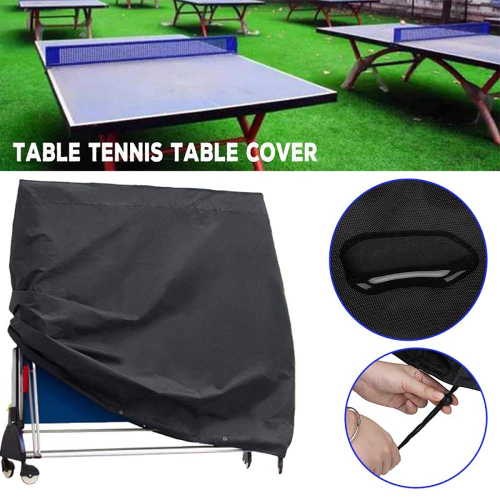 STTC Copertura Protettiva per Tavolo da Ping Pong, Impermeabile A Prova di Polvere Pieghevole Copritavola da Ping Pang, 155x75x150cm,Beige