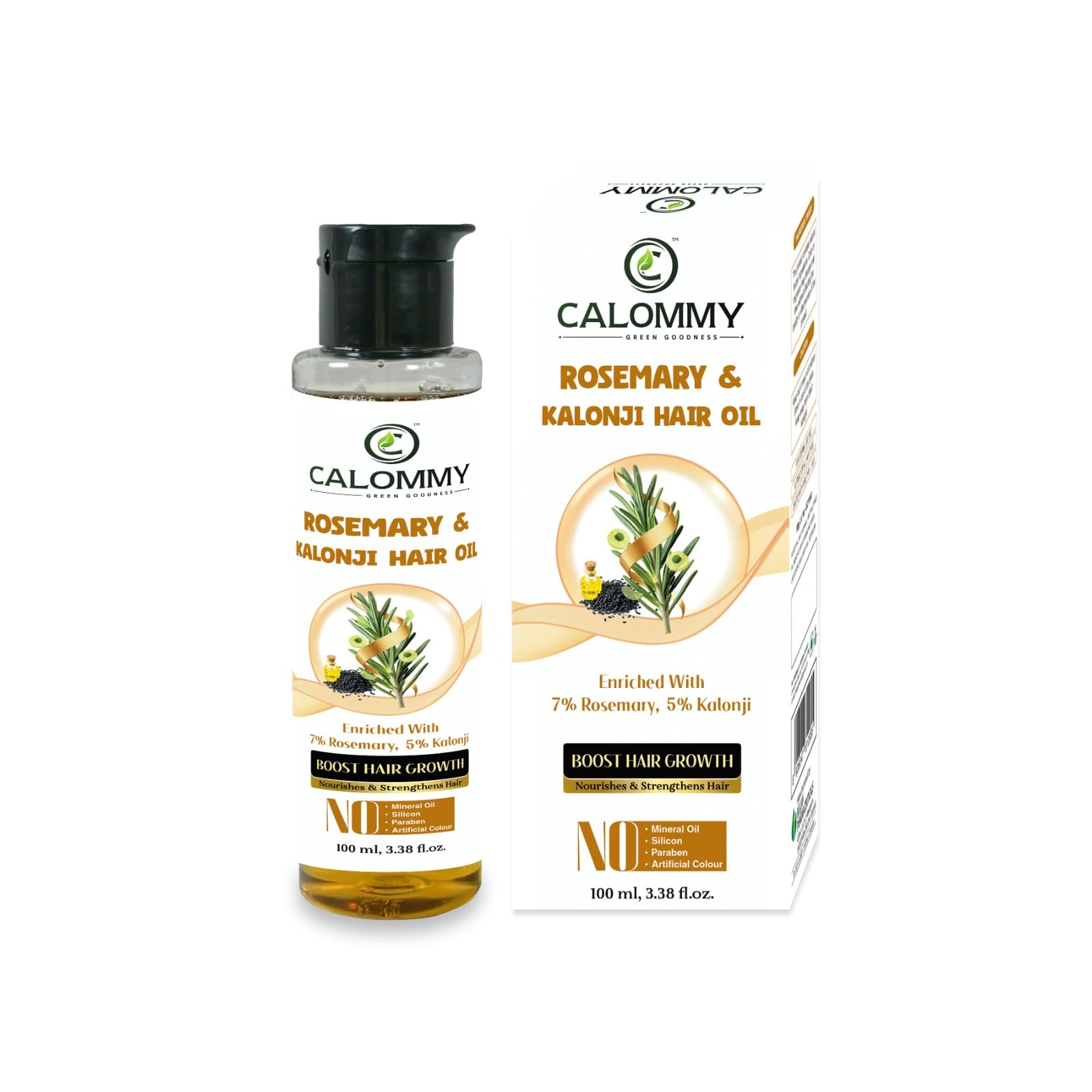 CALOMMY Rosemary & Kalonji Hair Oil-100 ml- With Nourishing Blend of Til (Sesame) Oil & Coconut Oil- Non Sticky-Enriched with Rosemary, Kalonji, Olive oil, Vitamin-E, Bhringraj, Amla, Jatamasi & Brahmi - For Hair Growth, Stronger hair roots, Hair fall & breakage control, Shiny, Thicky & Long Hair & Healthy Scalp-image-11