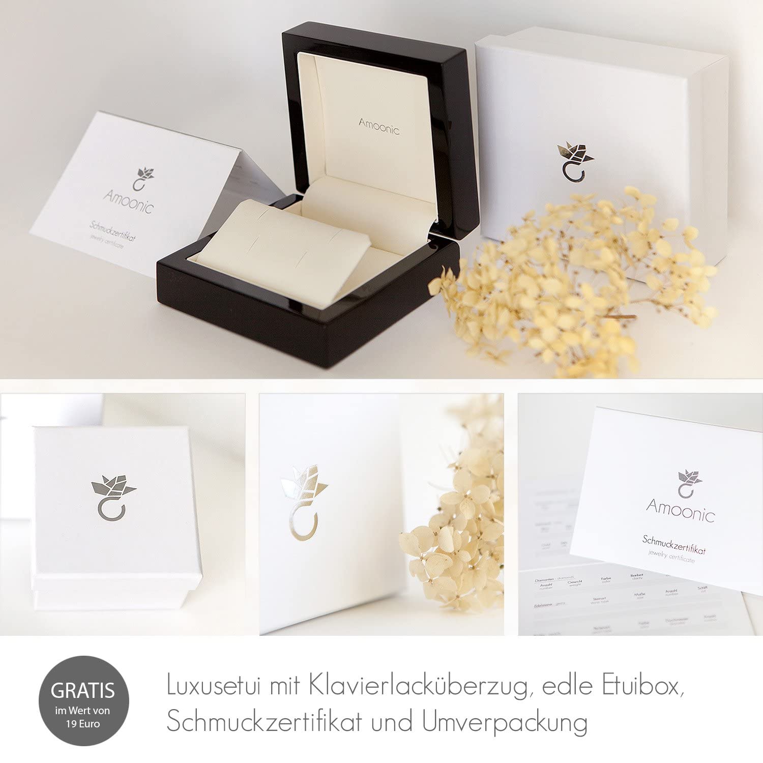Zestaw biżuterii w kolorze różowego złota od AMOONIC*** cyrkonia *** (srebro wysokiej jakości pozłacane 925), łańcuszek w kształcie serca, różowe złoto i kolczyki w kształcie serca, srebro próby 925,