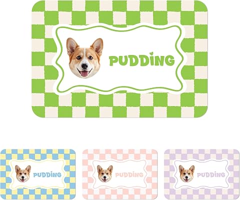 Personalized Dog & Cat Food Mat Custom Pet Photo Feeding...
