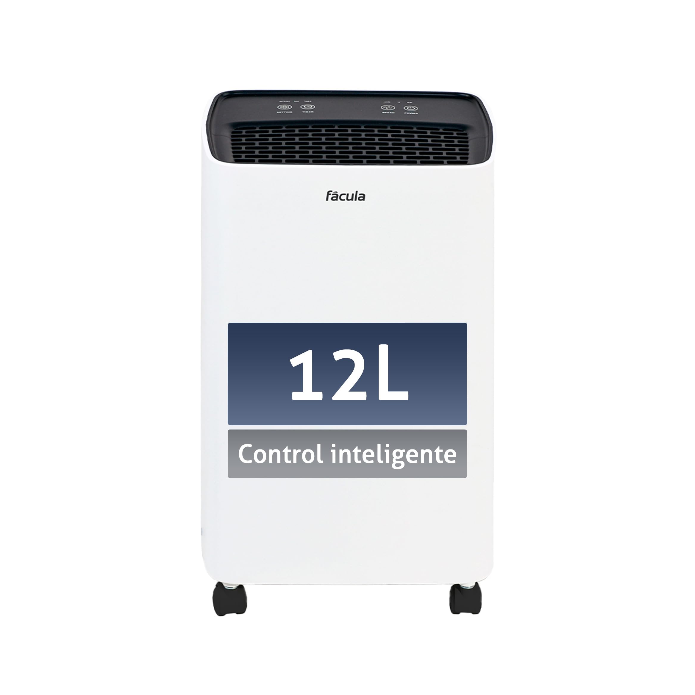Fácula - Deshumidificador Gobi 12 l/​día | Control Inteligente | Depósito extraíble 2l | Modo Auto | Temp 1-​24h