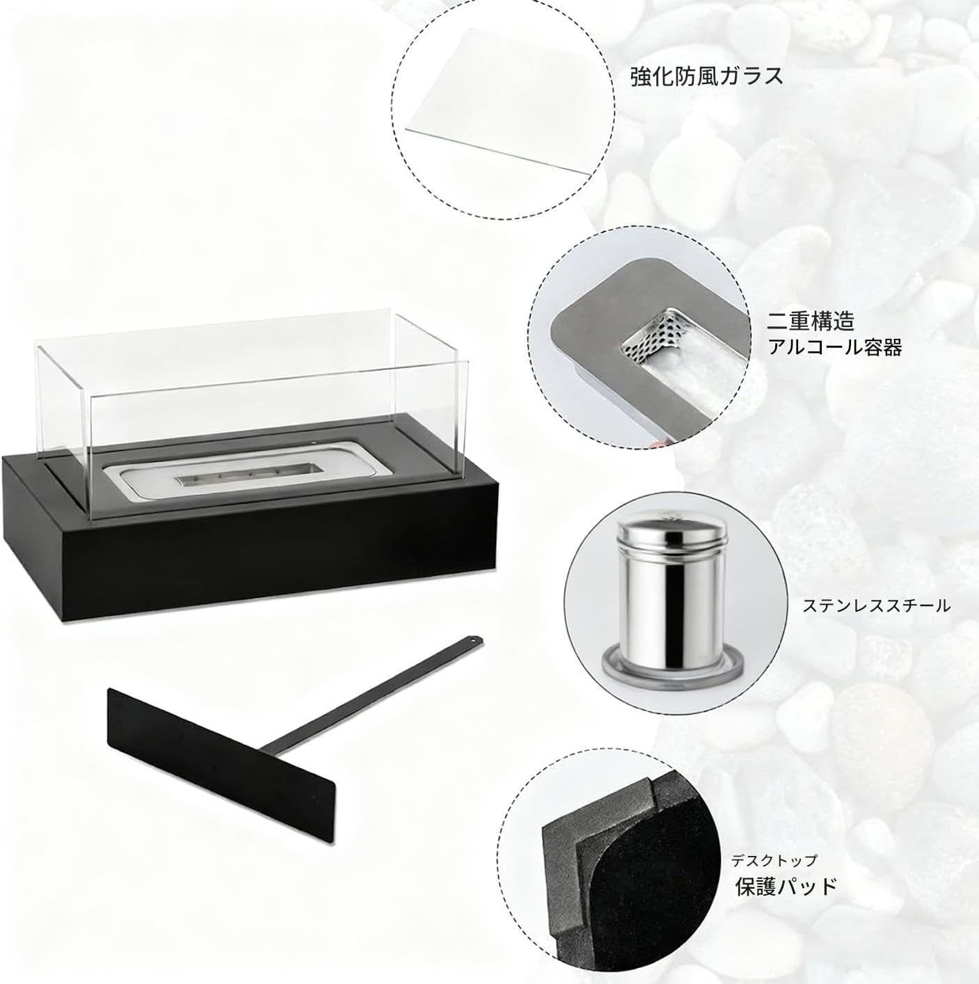 卓上暖炉 | ポータブル 調整可能 安全 テーブル ファイヤーボウル - 卓上 火鉢 小型 焚き火台,調整可能で安全な ガーデン ホ