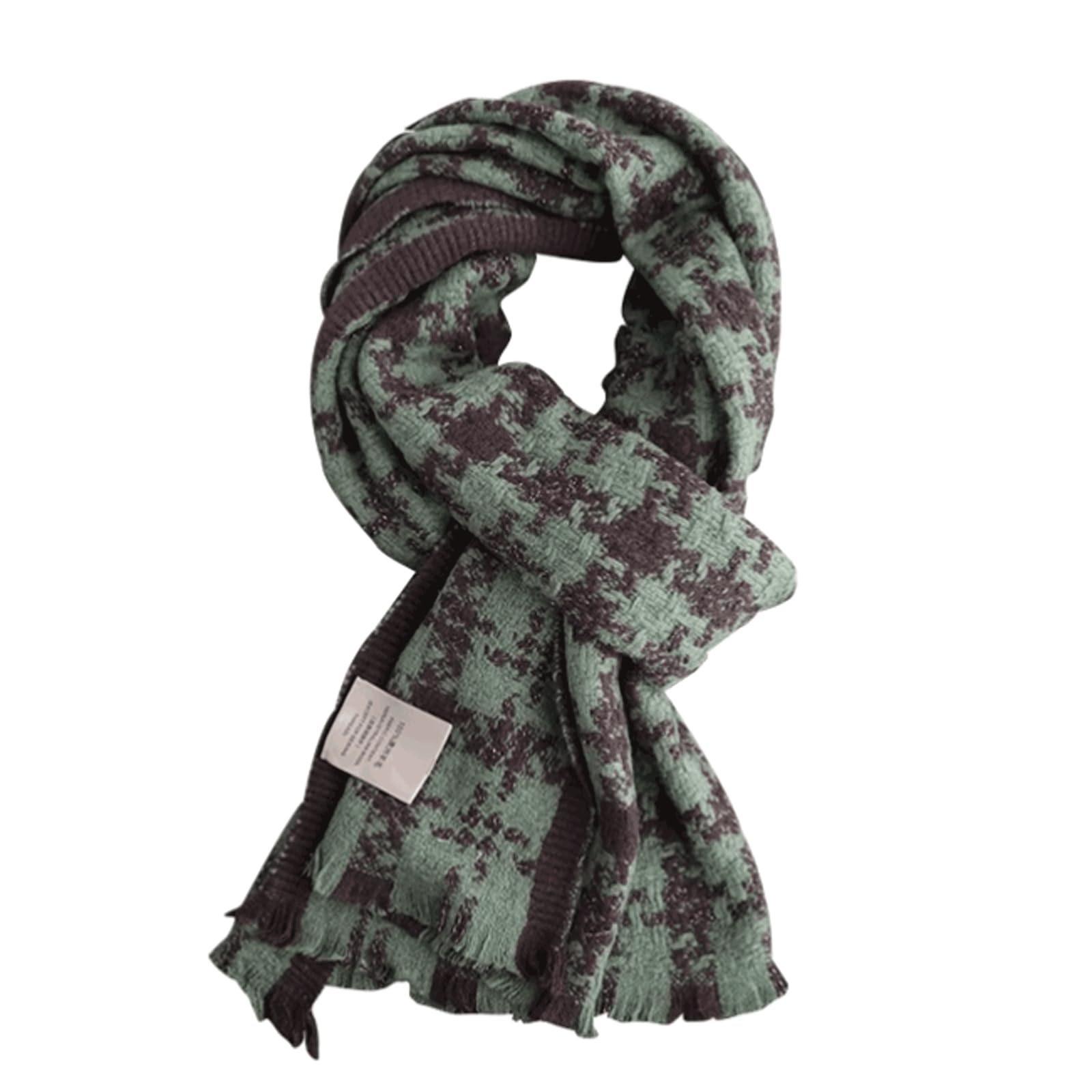 Multiusos Bufanda de Lana con Caja, Bufandas Suaves Transpirables con borlas, envolturas Gruesas, Bufandas de Cuello de tartán, Chal cálido de Invierno cálido