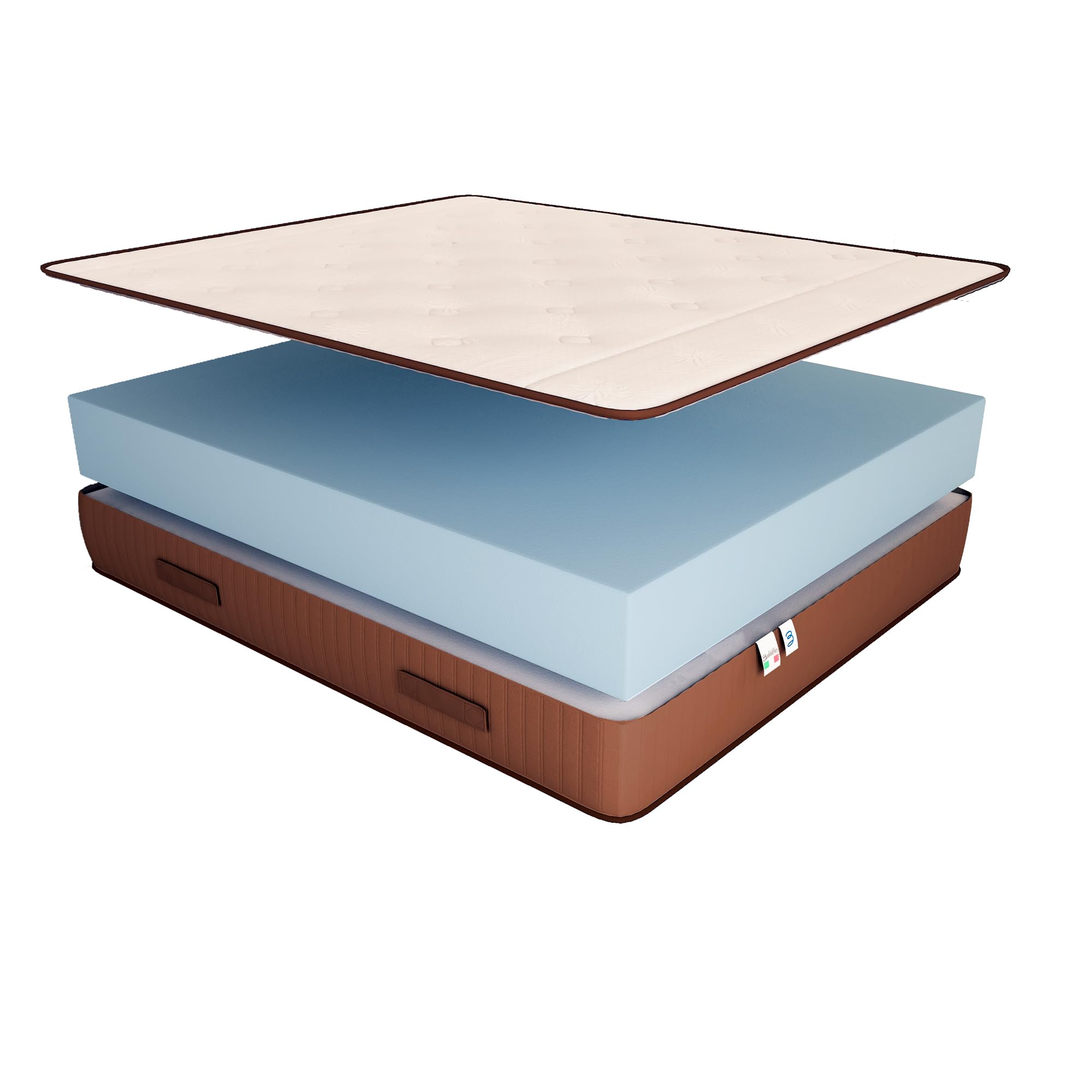 Baldiflex Materasso in Memory Matrimoniale 160x190 cm ComfortPlus, altezza 24 cm, portanza differenziata elevata, Ortopedico e Ergonomico, Anallergico e Antibatterico