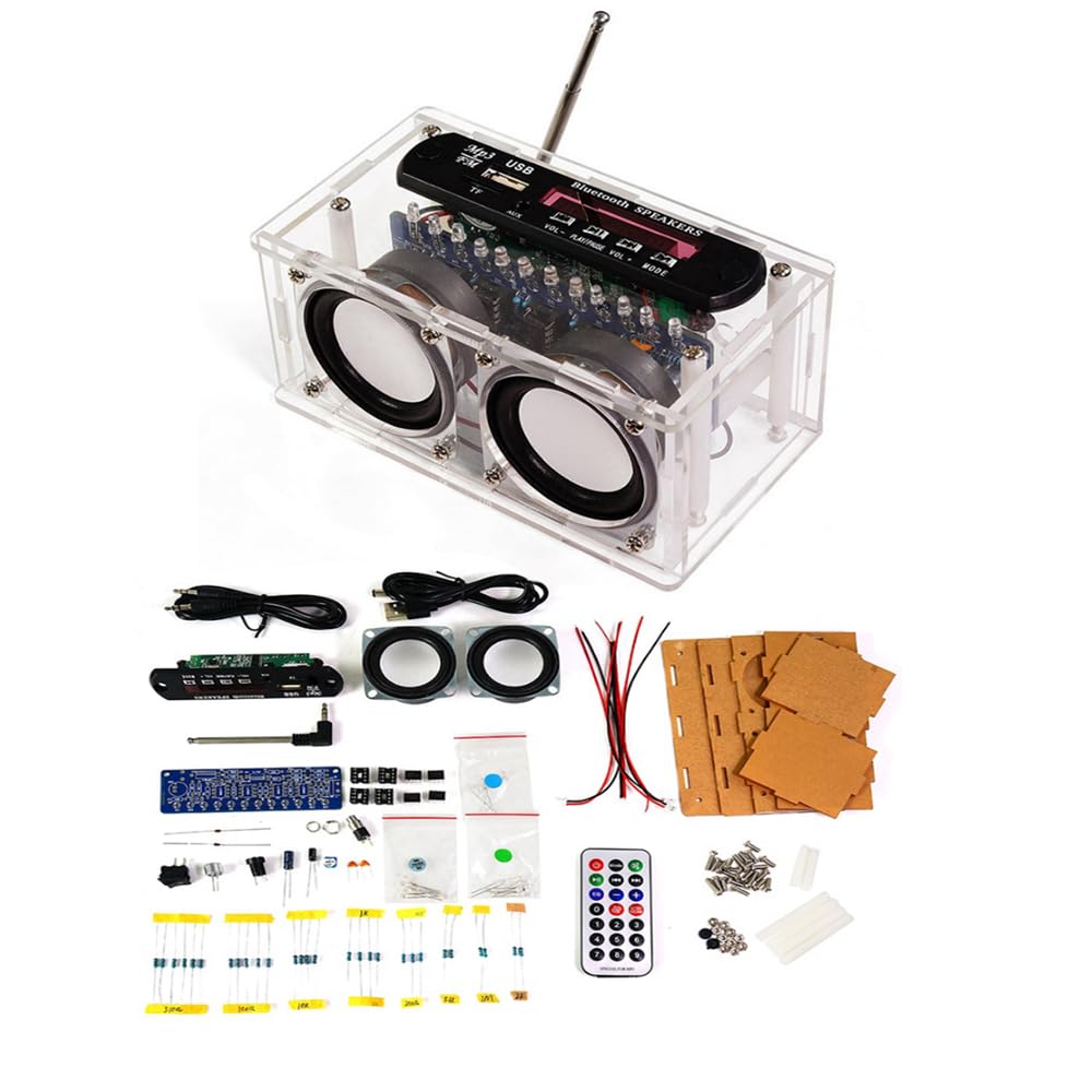 Kit de soldadura electrónica, radio FM Bluetooth, kit de altavoces para adultos con pantalla LCD, radio FM, altavoz de 87,5 – 108 MHz, kit de soldadura, radio digital estéreo, reproductor de