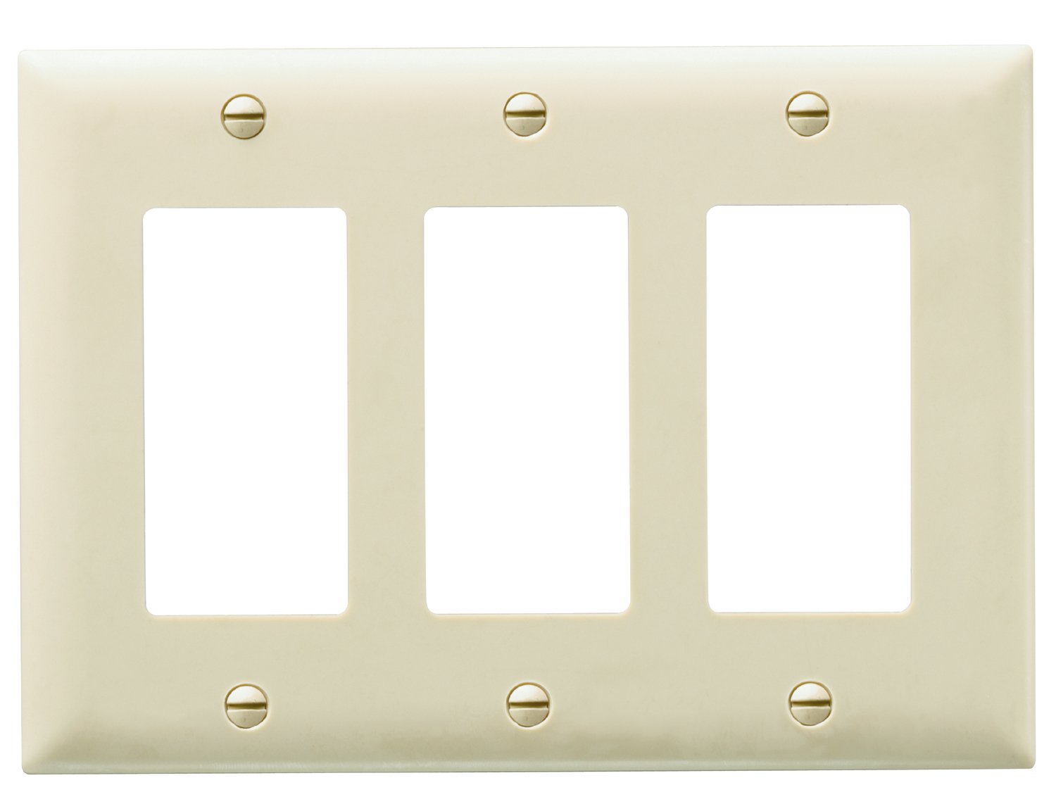 Plaque triple Pass & Seymour TP263I en nylon ivoire pour interrupteur Deco