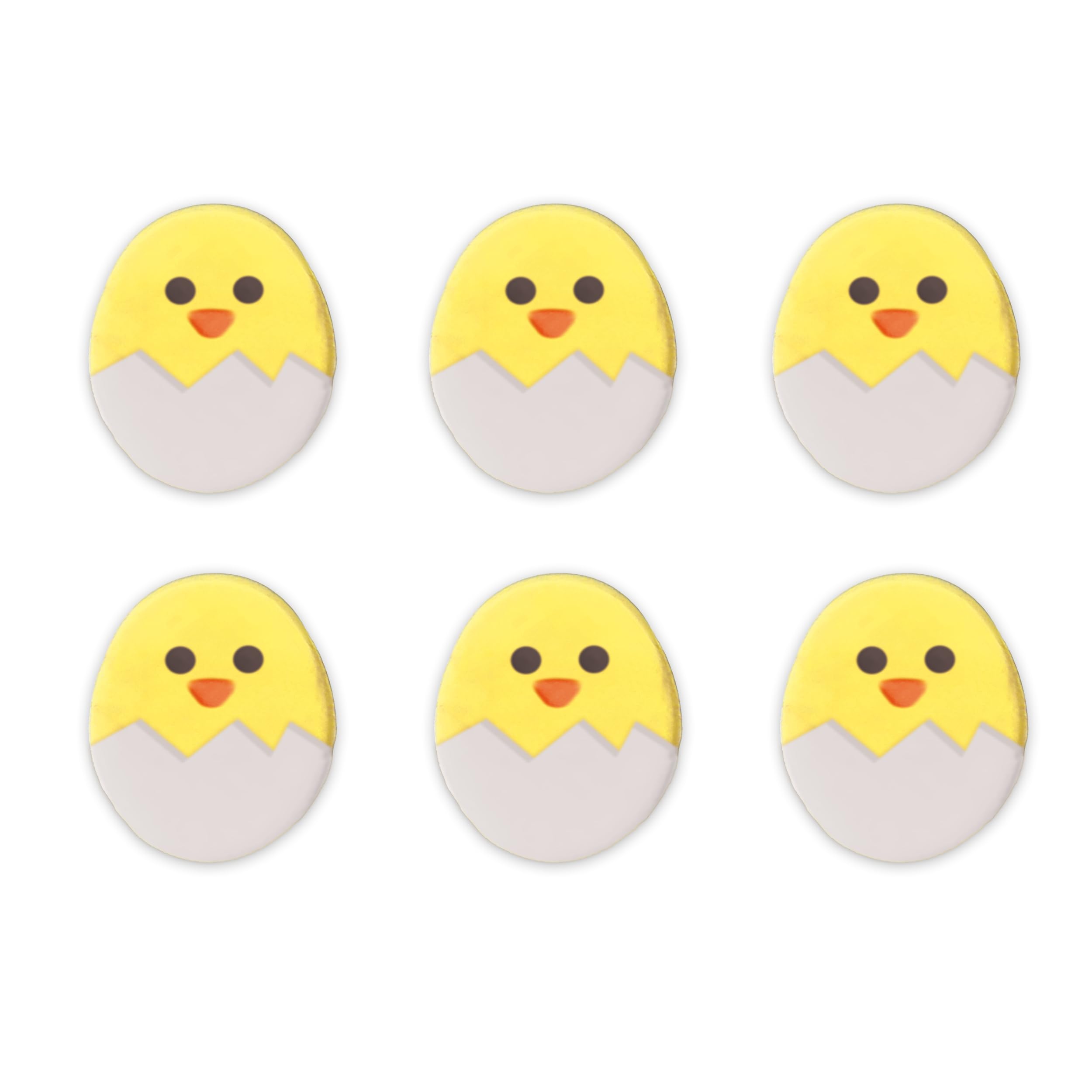 Anniversary House Hatched Chicks Edible Cake Decorations, Handcrafted Easter Cake Toppers, Edible Fondant Icing Sugar Cupcake Toppers, 4cm, Pack of 6, SF635