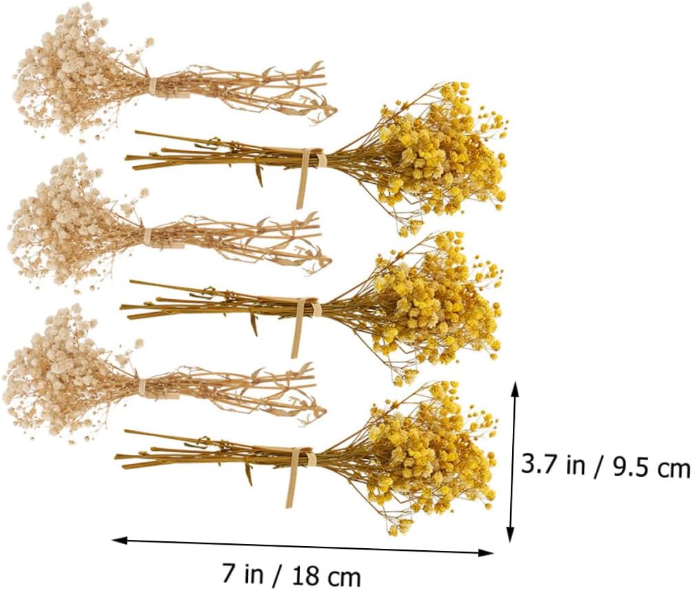 6pcs Dried S Breath Flowers Bouquet Natural Artificial Gypsophila Stems Mini Floral Arrangements for Wedding Centerpieces Home Decor Party Decorations