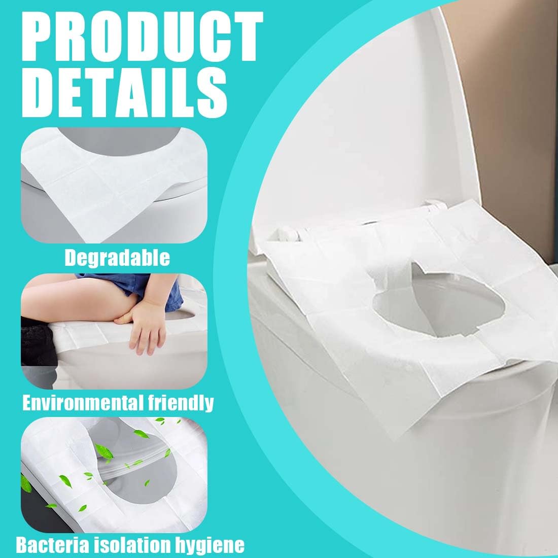Copriwater Usa E Getta 60 Pezzi Coprisedili Wc Bianchi Biodegradabili Protezione Igienica