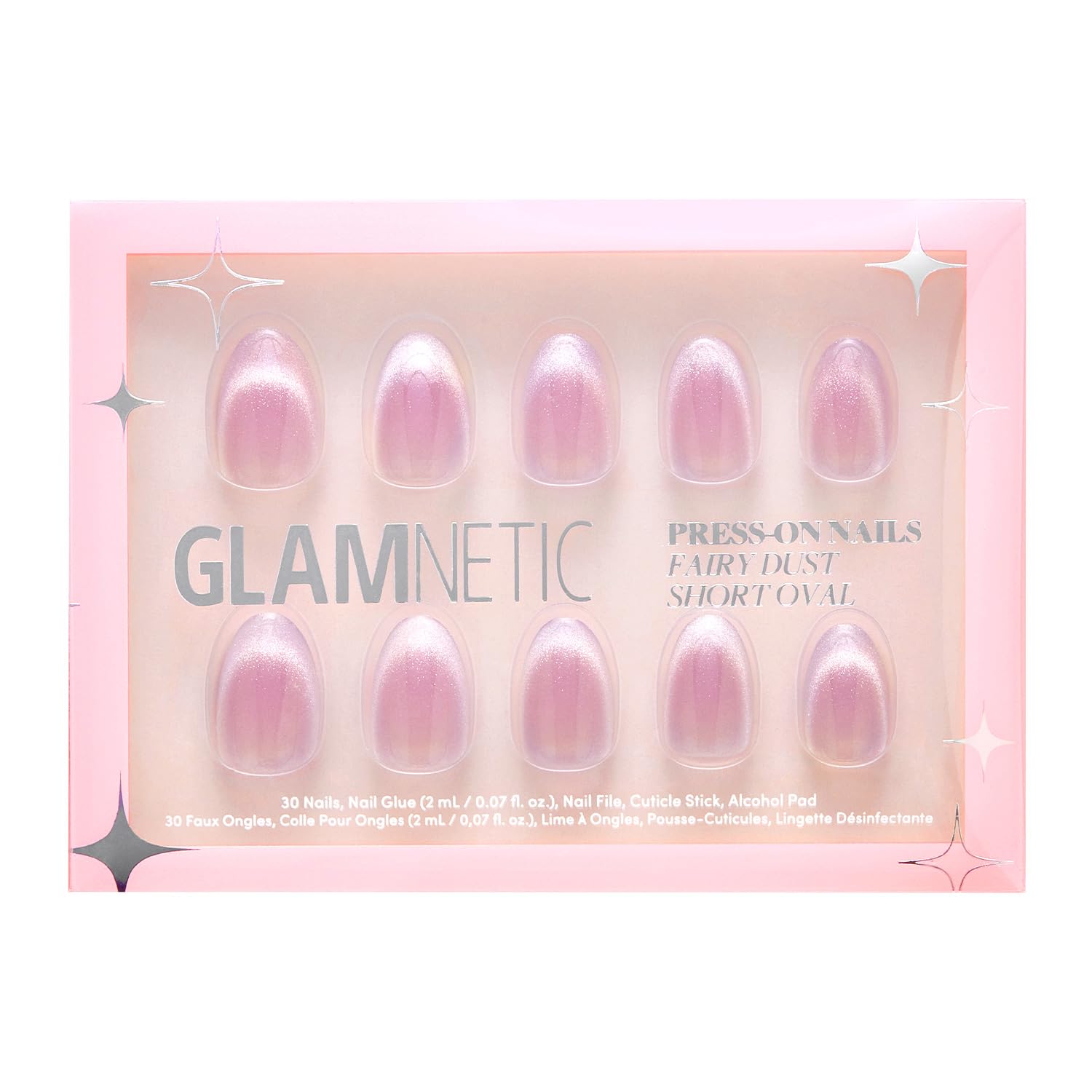 Press On Nails Fairy Dust Short Oval Beige