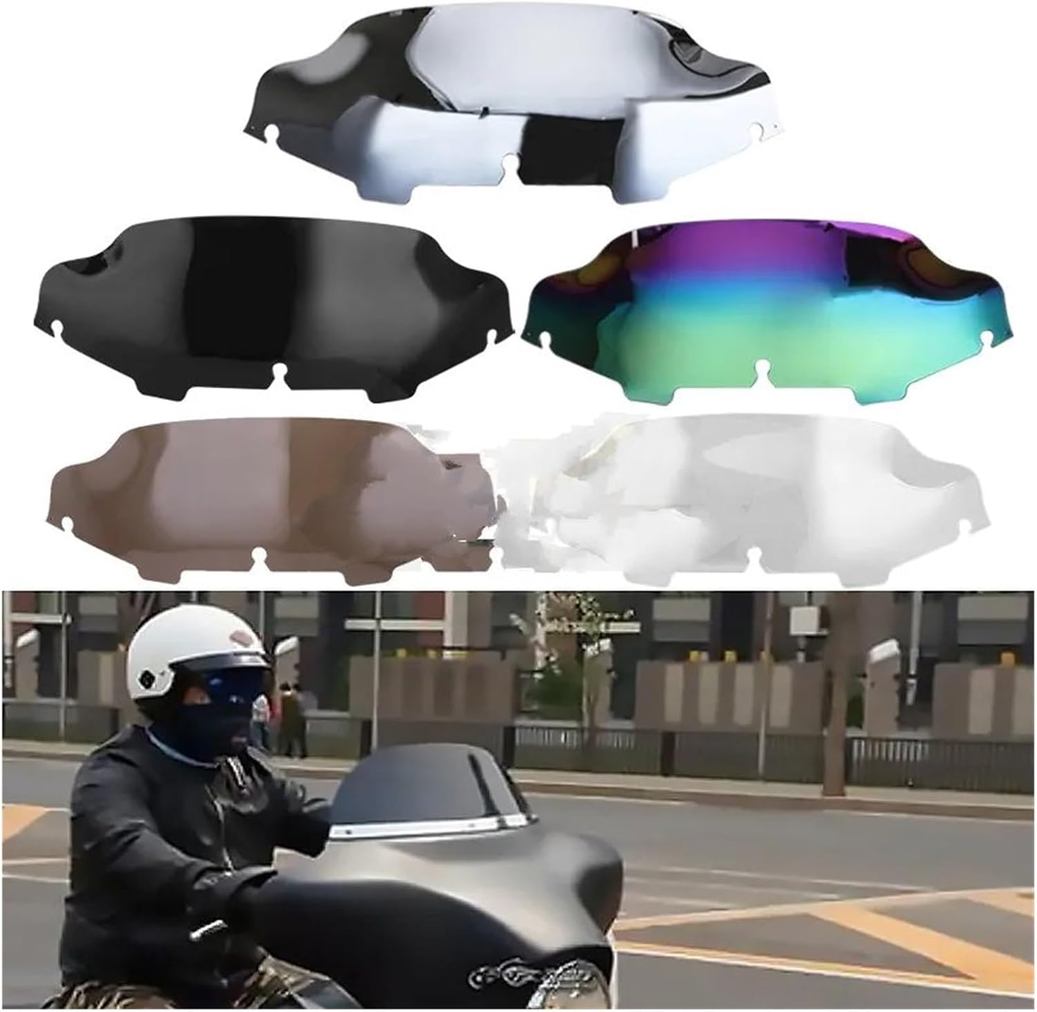 オートバイ 風よけ エレクトラ用ストリート用グライド用ツーリング用バイク 1996-2013 6 "フロントガラスフロントガ