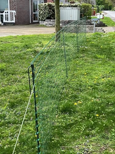 UvV -Elast- 50 Meter Kunststoff Absperrzaun grün Schutznetz Fangnetz Auffangnetz Fangzaun Bauzaun Sicherheitsnetz 50 m Rolle, 1 Meter hoch mobiler Zaun 80g je qm