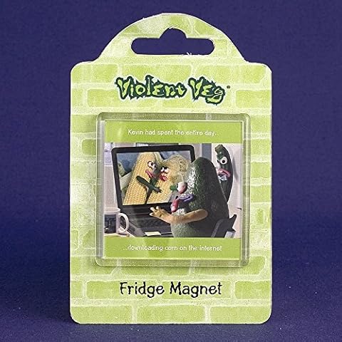 Violent Veg Fridge Magnet - Downloading Corn Cover