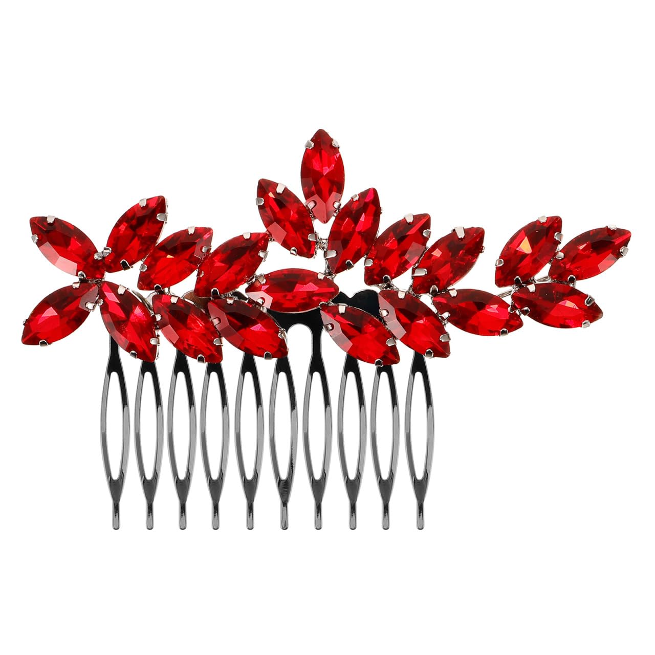 FRCOLOR Kopfhüungen für die Braut Kristallhaar-Seienkamm Haarkamm aus roten Kristall haarspange hochzeit haarnadeln hochzeit Haarschmuck für die Hochzeit Haarkämme BrautHaarkamm Mode