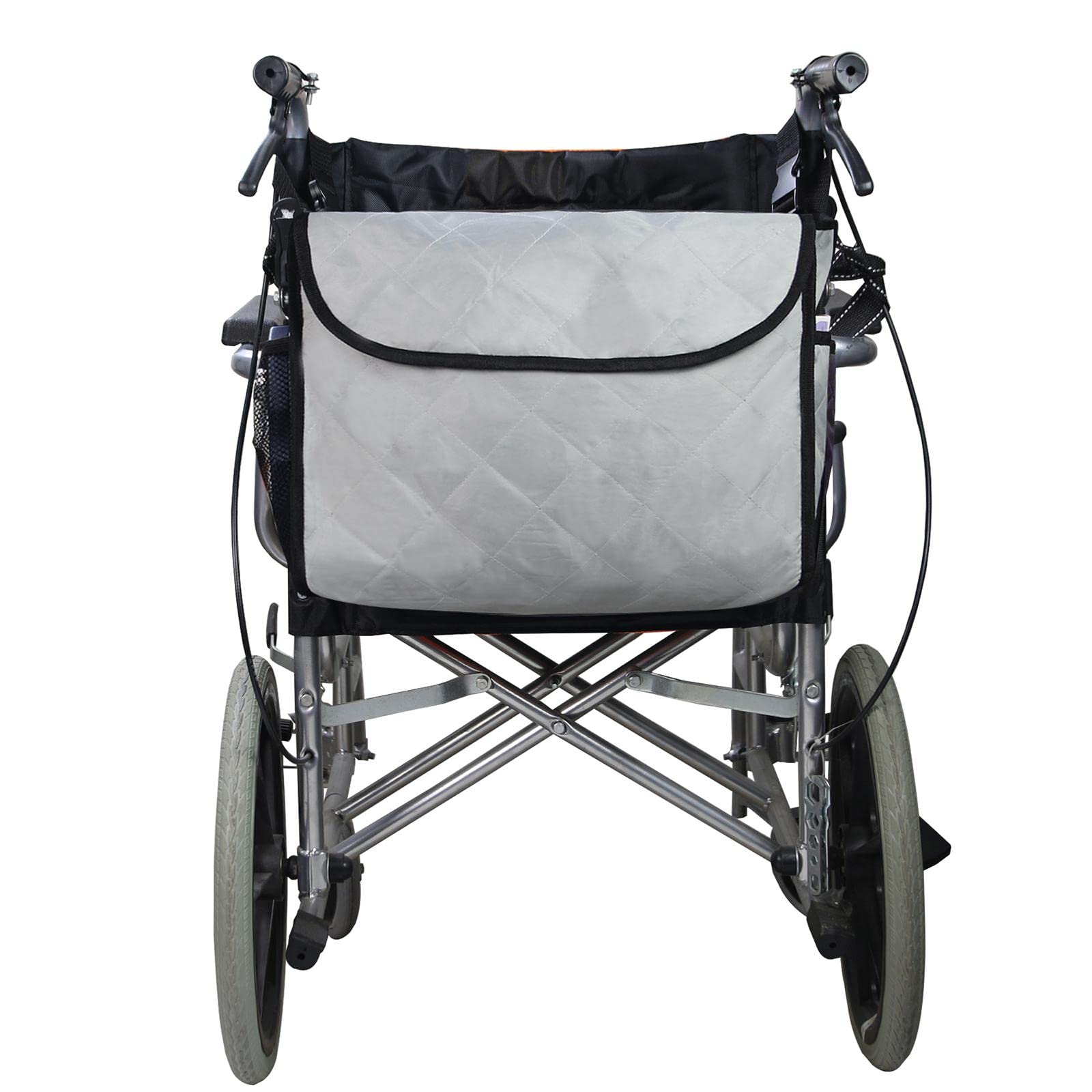 Bolsa Organizadora para Silla de Ruedas con Múltiples Compartimentos Y Correa para El Hombro, de Poliéster, Práctica para Adultos Y Mayores, Gris