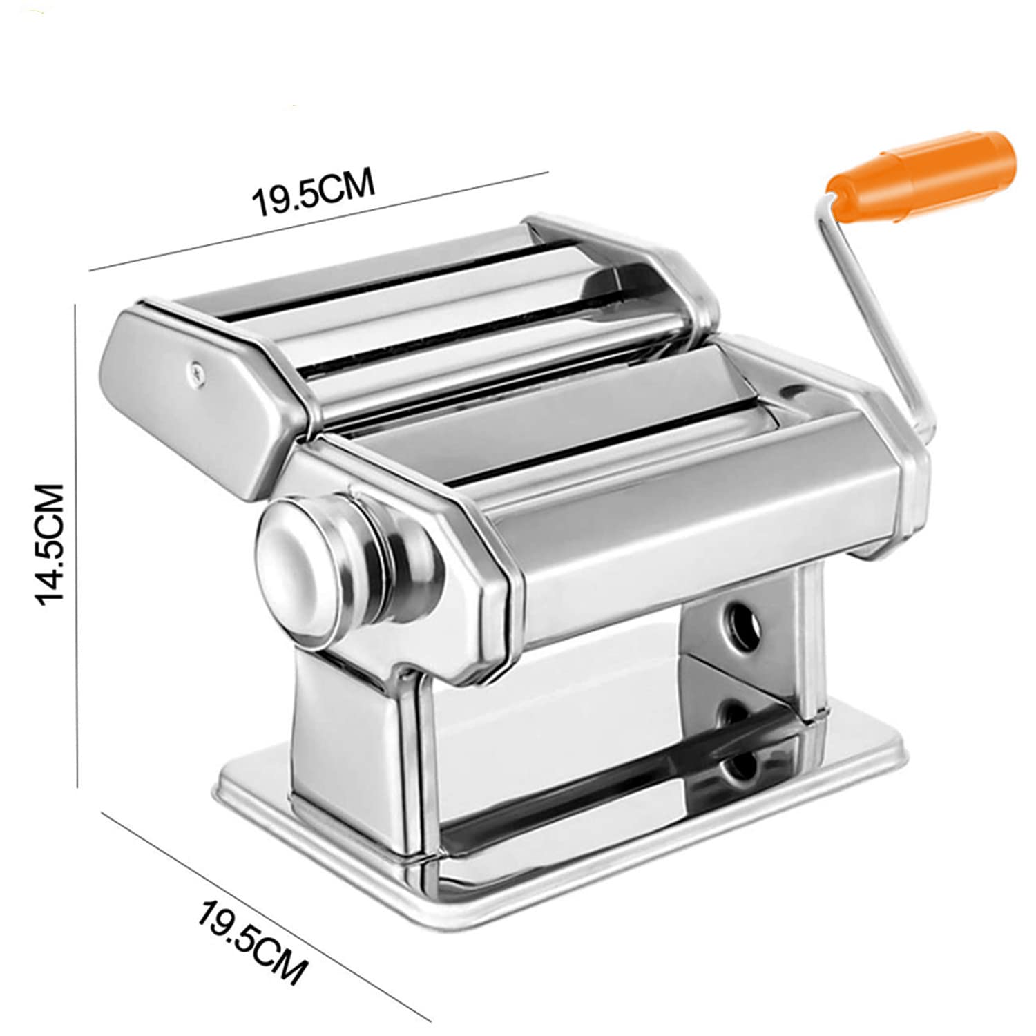 Fiqops Máquina manual para hacer pasta de acero inoxidable, 7 ajustes de grosor ajustables, máquina para hacer pasta con 2 cortes, para hacer espaguetis frescos, lasaña.